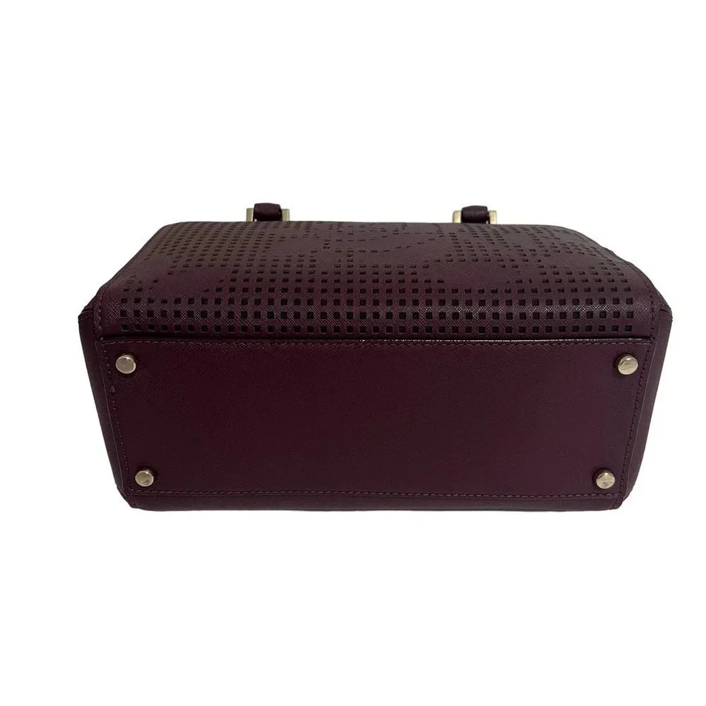 Kate Spade Perforated Cameron Street Burgandy Barrel Pocketbook & Billfold - Picture 5 of 16